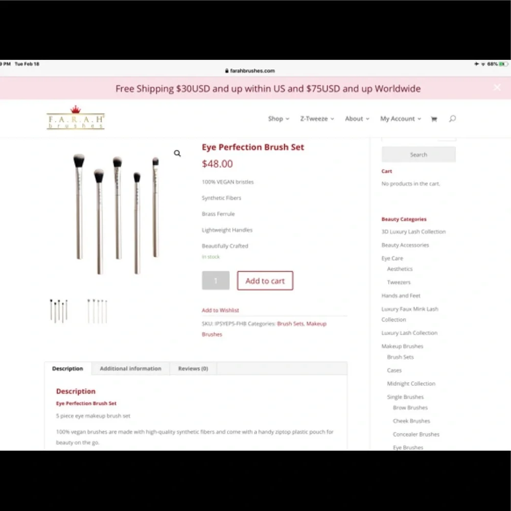 F.A.R.A.H 5 Piece Eye Makeup Brush Set
